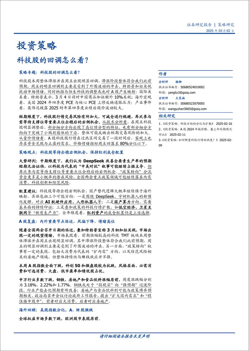 《投资策略：科技股的回调怎么看？-250302-国盛证券-16页》 - 第1页预览图
