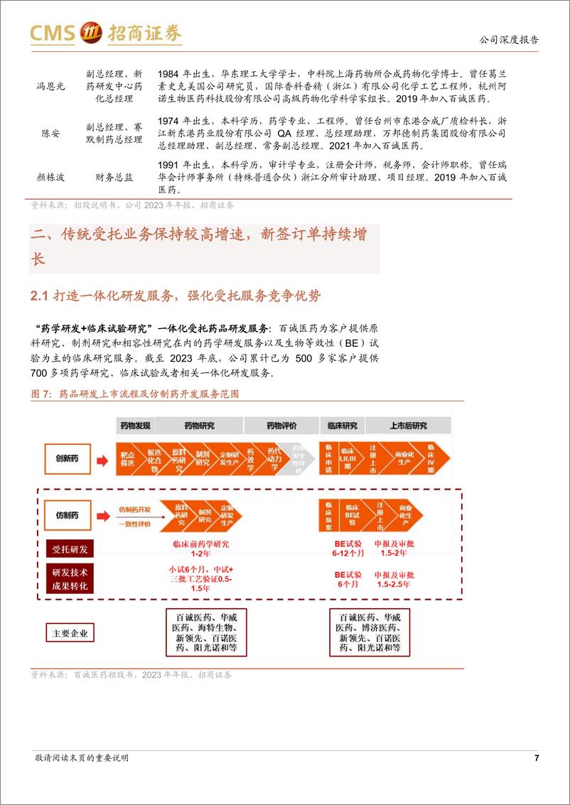 《百诚医药(301096)仿创CRO行业领军者，多领域布局驱动长期发展-240610-招商证券-17页》 - 第7页预览图