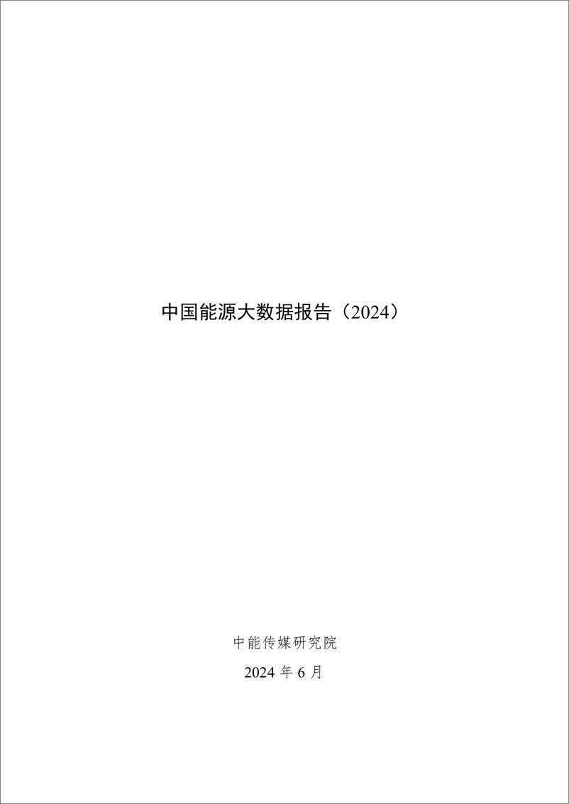 《中国能源大数据报告（2024）-中能传媒研究院-2024.6-94页》 - 第1页预览图