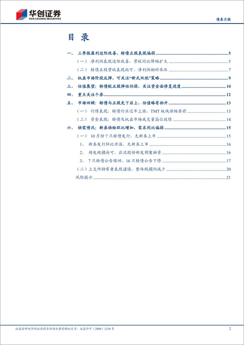 《【债券月报】10月可转债月报：权益市场反弹中，关注“新式双低”策略-241113-华创证券-24页》 - 第2页预览图