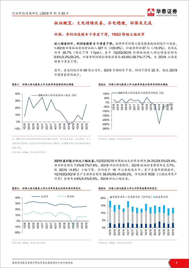 《公用事业行业公用环保三季报总结：寻找确定性的盈利改善和增长-20191103-华泰证券-21页》 - 第5页预览图