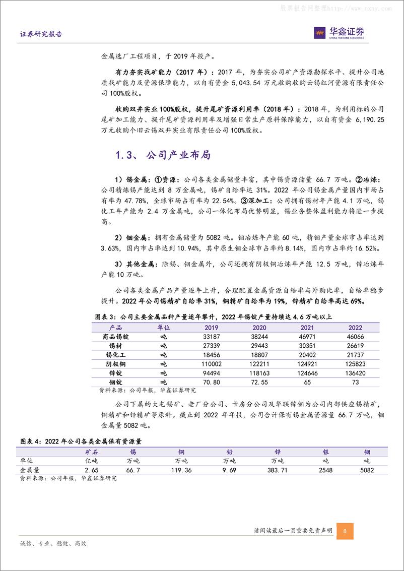 《华鑫证券-锡业股份(000960)公司深度报告：锡需求景气度有望回升，行业龙头将闪耀-230625》 - 第8页预览图