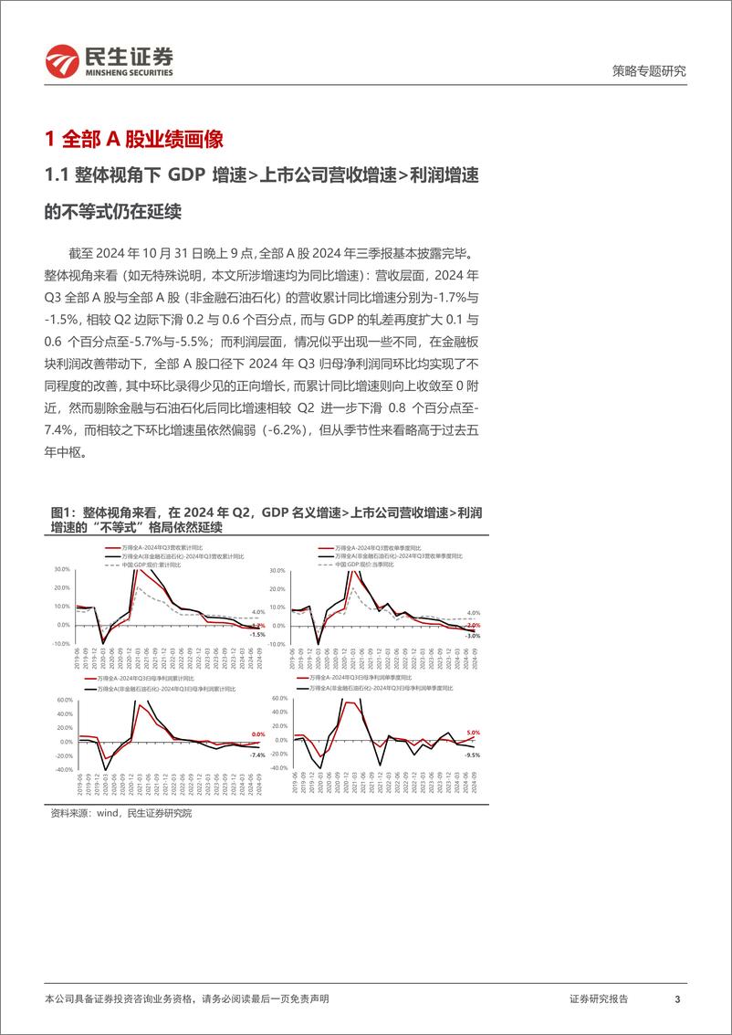 《策略专题研究：又一次”盈利底”，2024年Q3业绩深度解读-241103-民生证券-35页》 - 第3页预览图