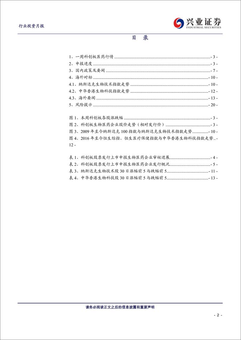 《兴证医药科创板生物医药行业投资定期报告：科创板生物医药投资手册第15期-20191203-兴业证券-22页》 - 第3页预览图