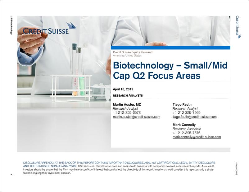 《瑞信-美股-生物科技行业-美国生物科技：瑞信中小型生物科技行业分析-2019.4.15-76页》 - 第3页预览图