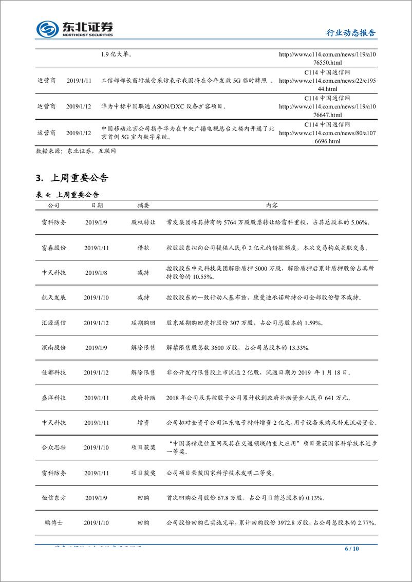 《通信行业：发放5G临时牌照，加速终端产业化进程-20190113-东北证券-10页》 - 第7页预览图