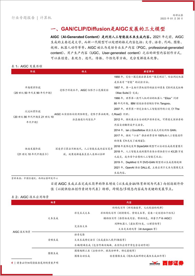 《【西部证券】AIGC行业专题报告：2023年有望成为AIGC的拐点》 - 第4页预览图