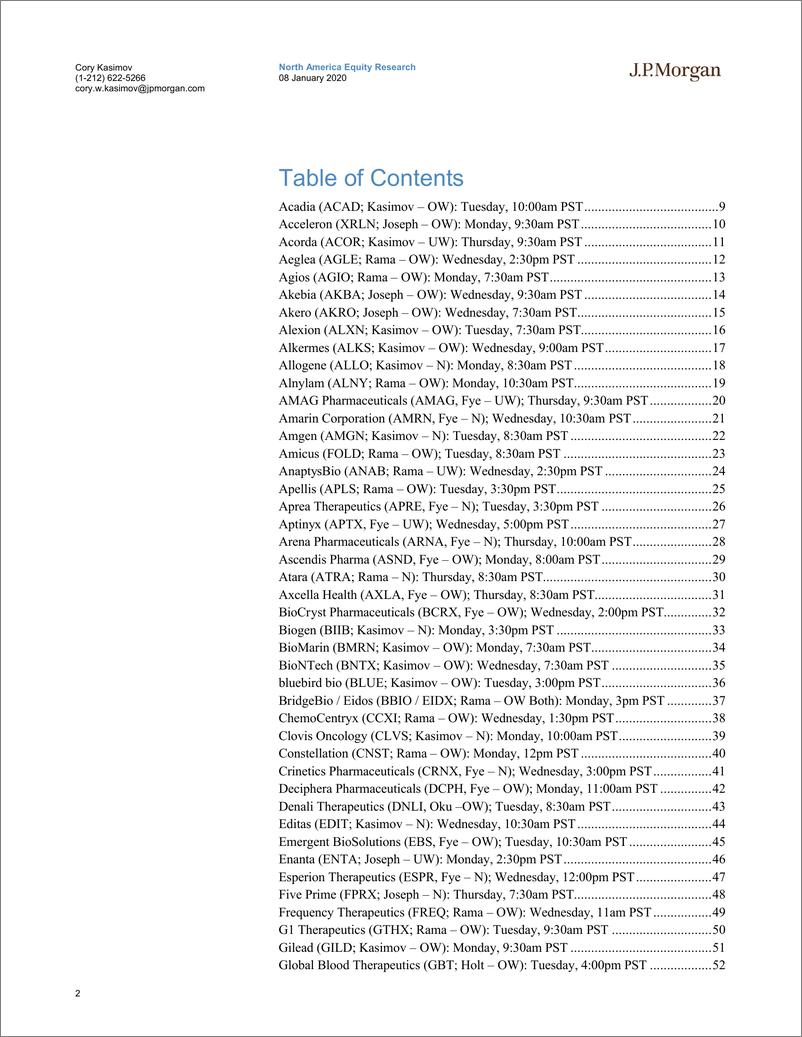 《J.P. 摩根-美股-生物科技行业-美国生物科技：管理问题-2020.1.8-114页》 - 第3页预览图