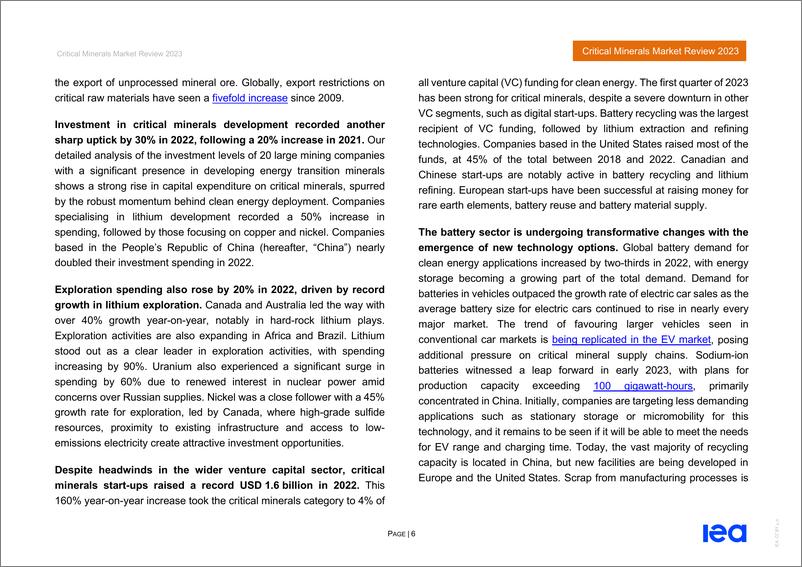 《2023年关键矿物市场回顾Critical+Minerals+Market+Review2023-83页》 - 第8页预览图