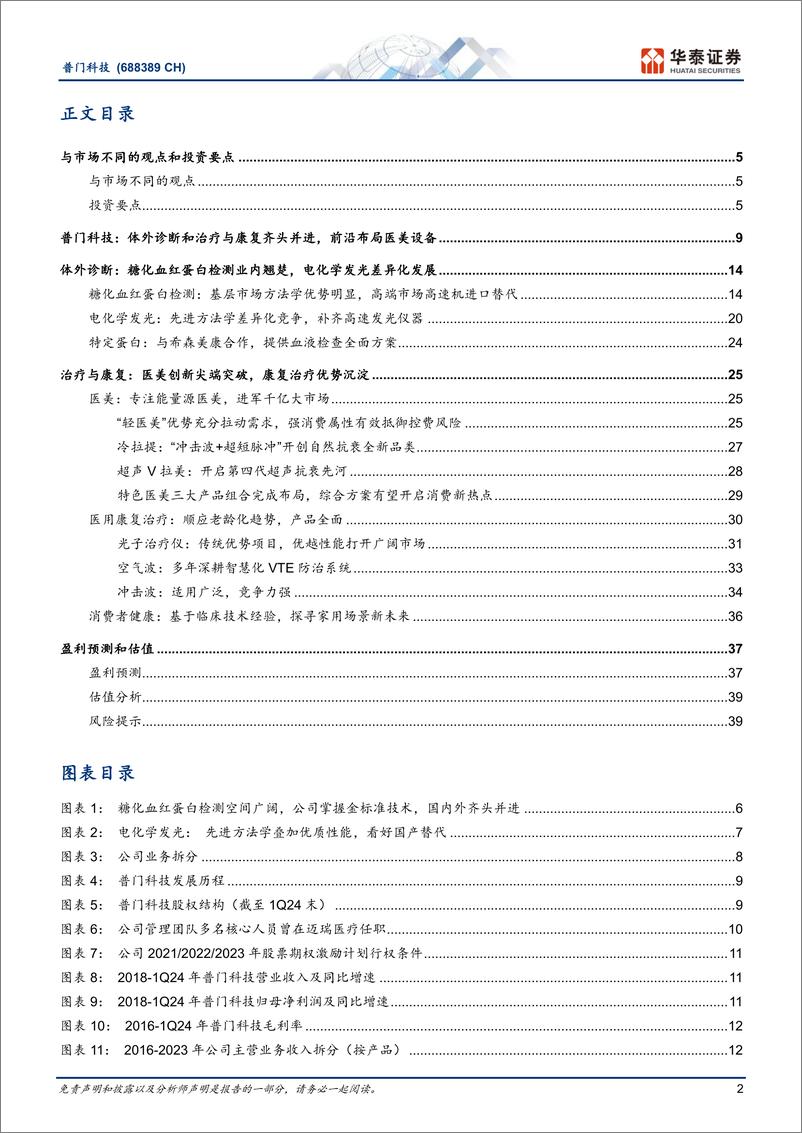 《普门科技(688389)糖化逐蒂落，医美待花开-240717-华泰证券-43页》 - 第2页预览图