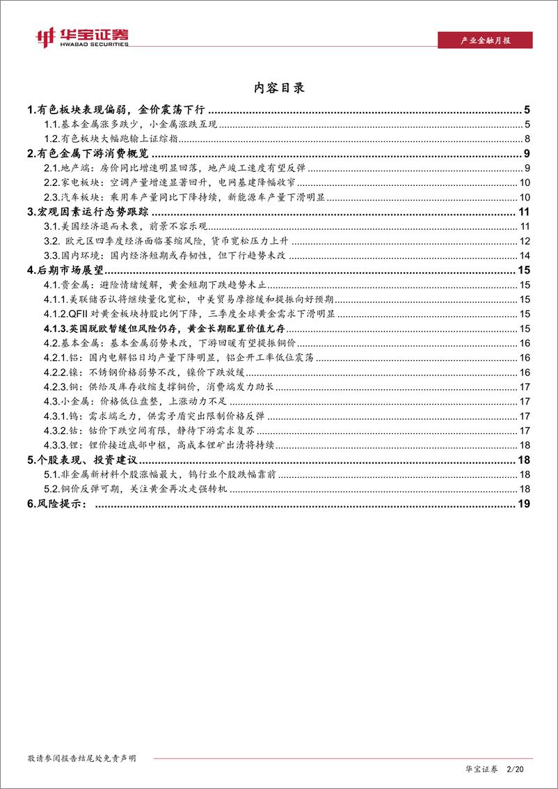 《有色及新材料行业月报：下游回暖助力铜价反弹，关注金价大幅下跌后机会-20191118-华宝证券-20页》 - 第3页预览图