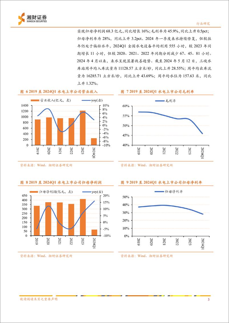 《电力行业2023年及2024Q1业绩综述：公用事业属性逐步回归，业绩修复趋势或将延续-240517-湘财证券-10页》 - 第5页预览图