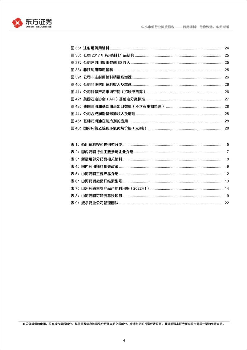 《中小市值行业药用辅料：行稳致远，东风渐暖-20221231-东方证券-31页》 - 第5页预览图