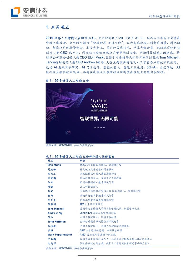 《计算机行业：世界AI大会召开在即，华为再传捷报-20190803-安信证券-14页》 - 第3页预览图