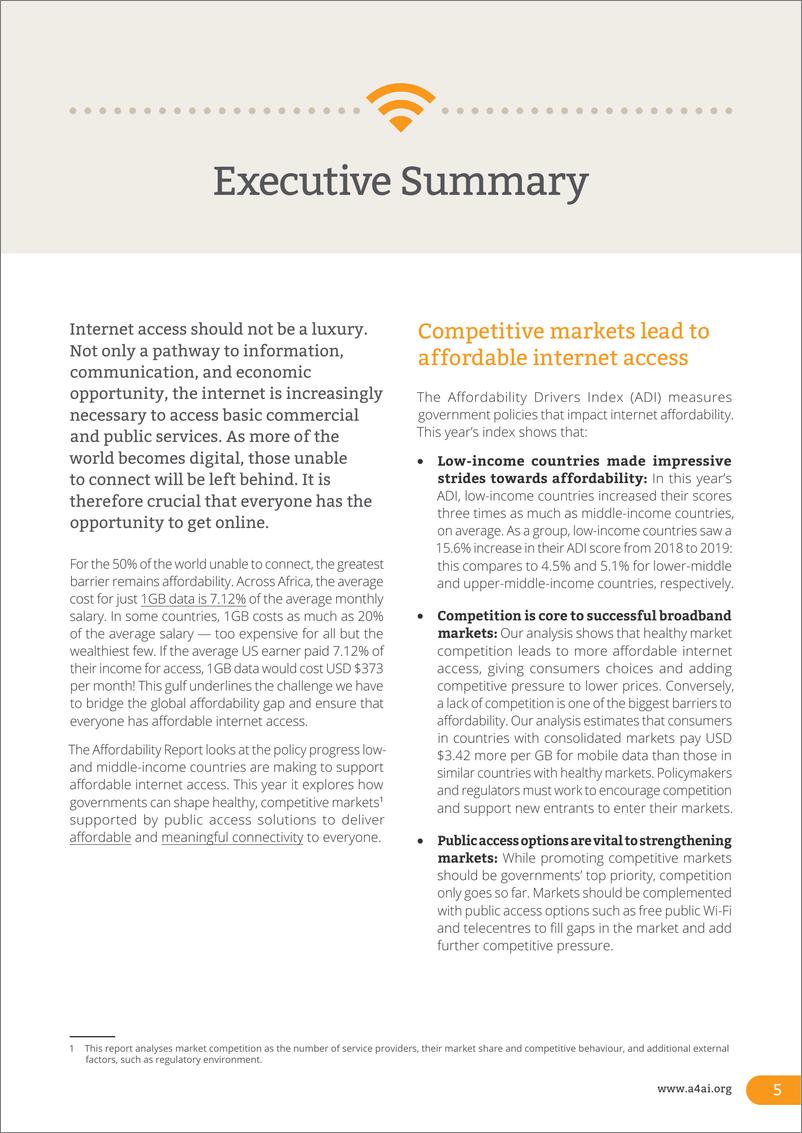 《A4AI-2019年度可负担能力报告：宽带市场缺乏竞争 使百万人无法上网（英文）-2019.10-42页》 - 第6页预览图