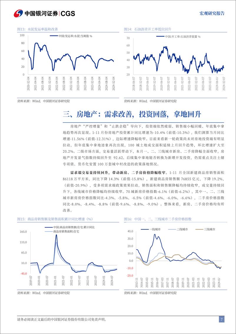 《11月经济数据：供需分化再现，仍待政策接力-241216-银河证券-13页》 - 第7页预览图