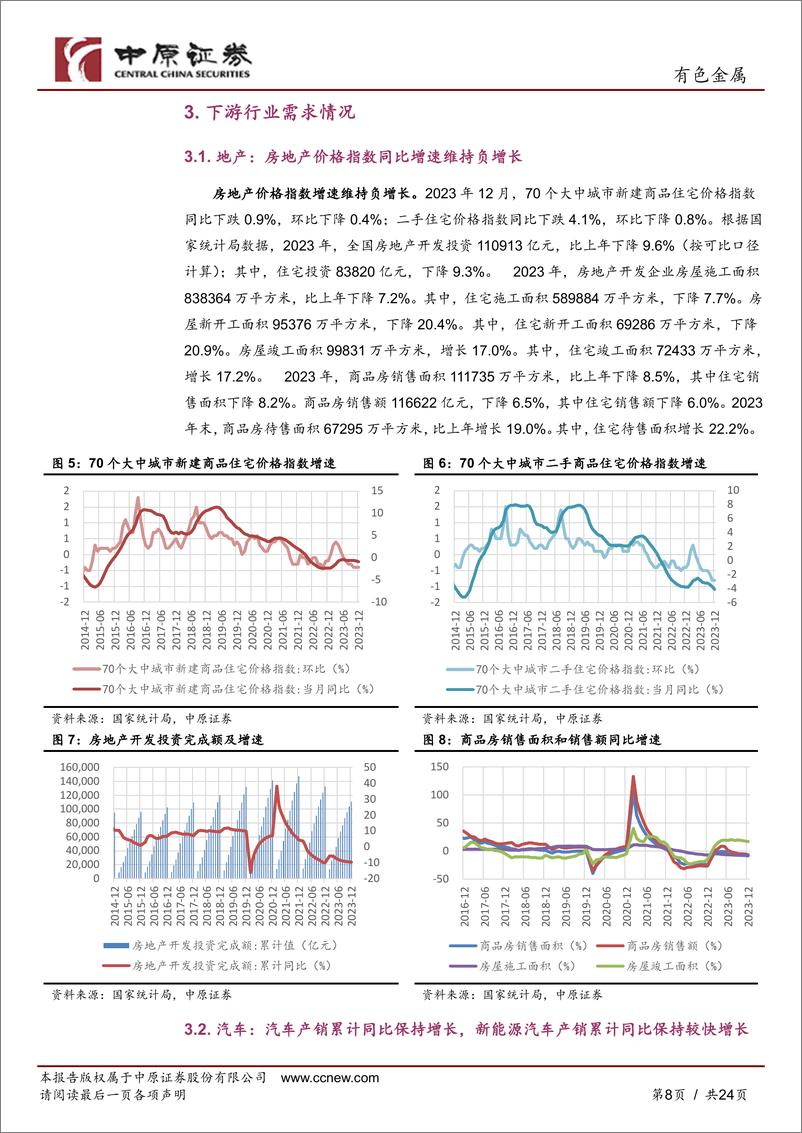 《有色金属行业月报：美联储表态偏鹰，金属价格区间震荡-20240202-中原证券-24页》 - 第8页预览图