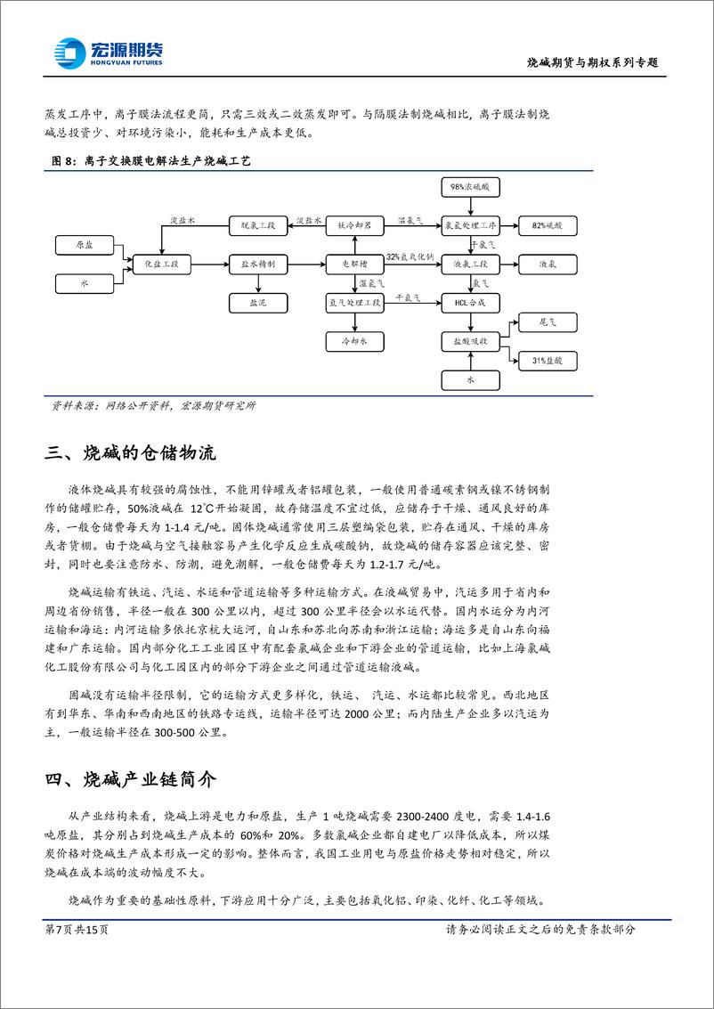 《烧碱期货系列专题一之：烧碱生产工艺与产业链及定价-20230824-宏源期货-15页》 - 第8页预览图