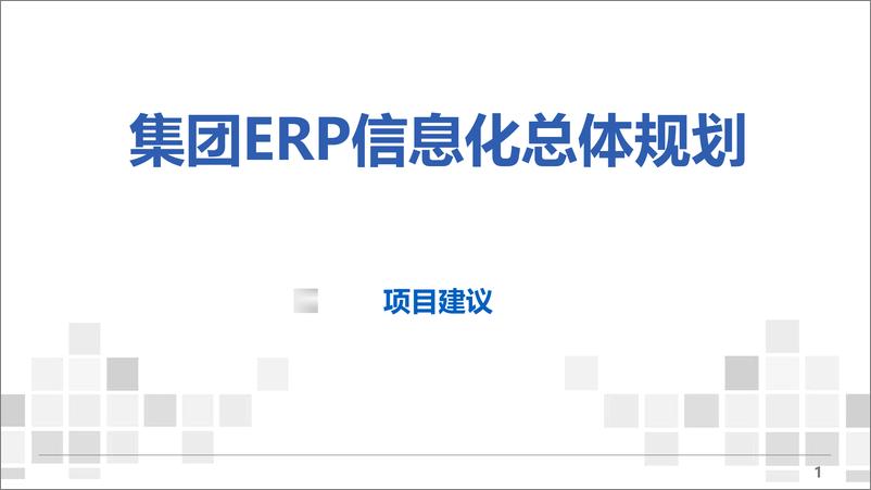 《集团ERP信息化总体规划项目建议》 - 第1页预览图