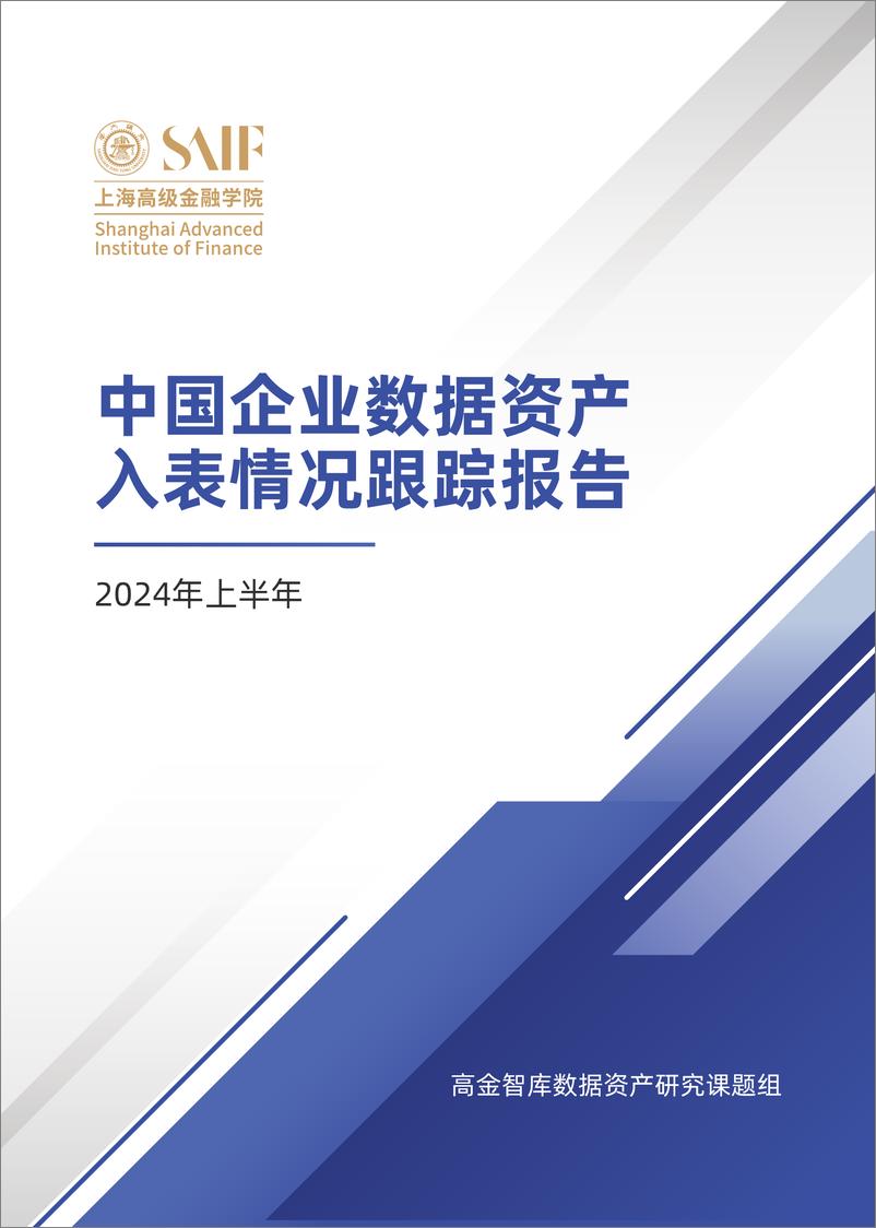 《高金智库_中国企业数据资产入表情况跟踪报告_2024年上半年_(1)》 - 第1页预览图