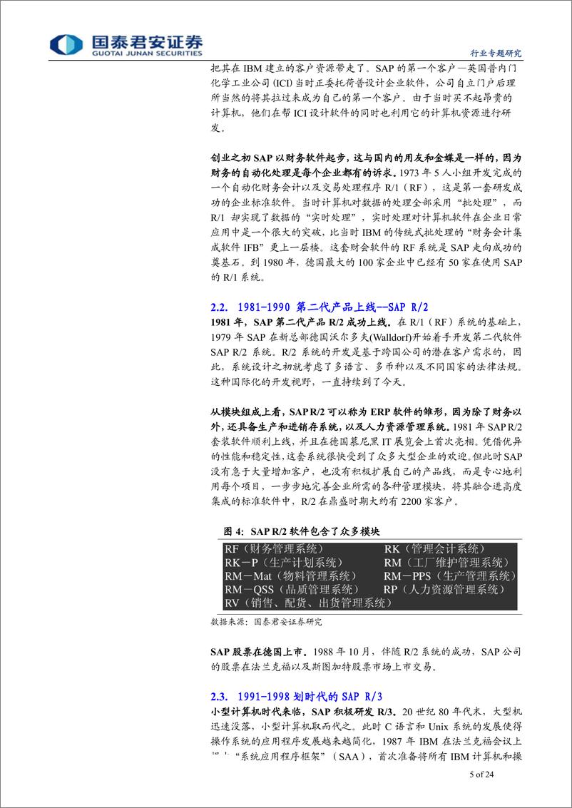 《计算机行业以史为鉴：复盘SAP四十七年历史变迁和估值体系-20190901-国泰君安-24页》 - 第6页预览图