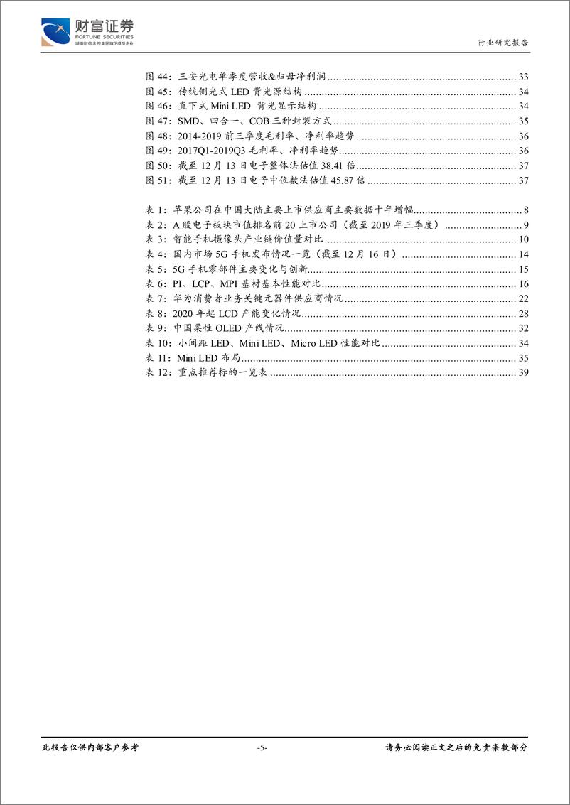 《电子行业：站在电子周期新起点，寻找业绩估值双保险-20191225-财富证券-40页》 - 第6页预览图