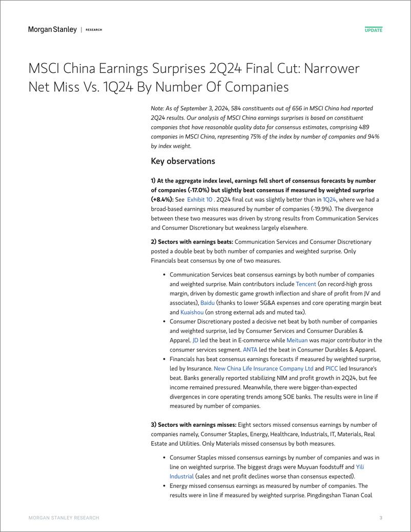 《Morgan Stanley-China Equity Strategy 2Q24 Earnings Review 12th consecutiv...-110241837》 - 第3页预览图