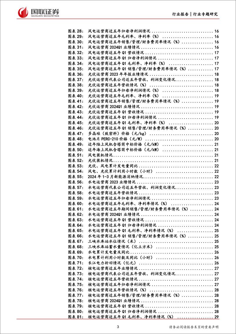 《电力行业2023及2024Q1财报总结：成本改善利润提升，红利资产属性突出-240519-国联证券-32页》 - 第3页预览图