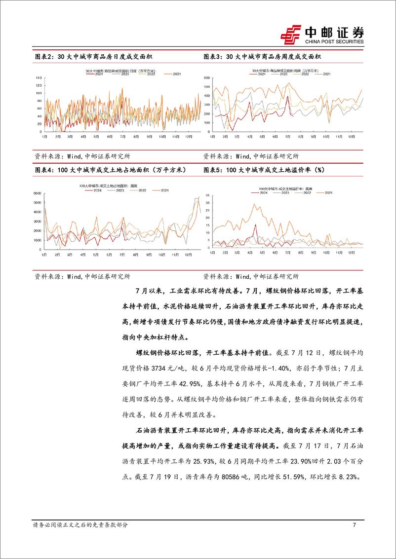 《宏观研究：7月经济高频数据边际回暖，扩内需政策发力提效-240721-中邮证券-40页》 - 第7页预览图