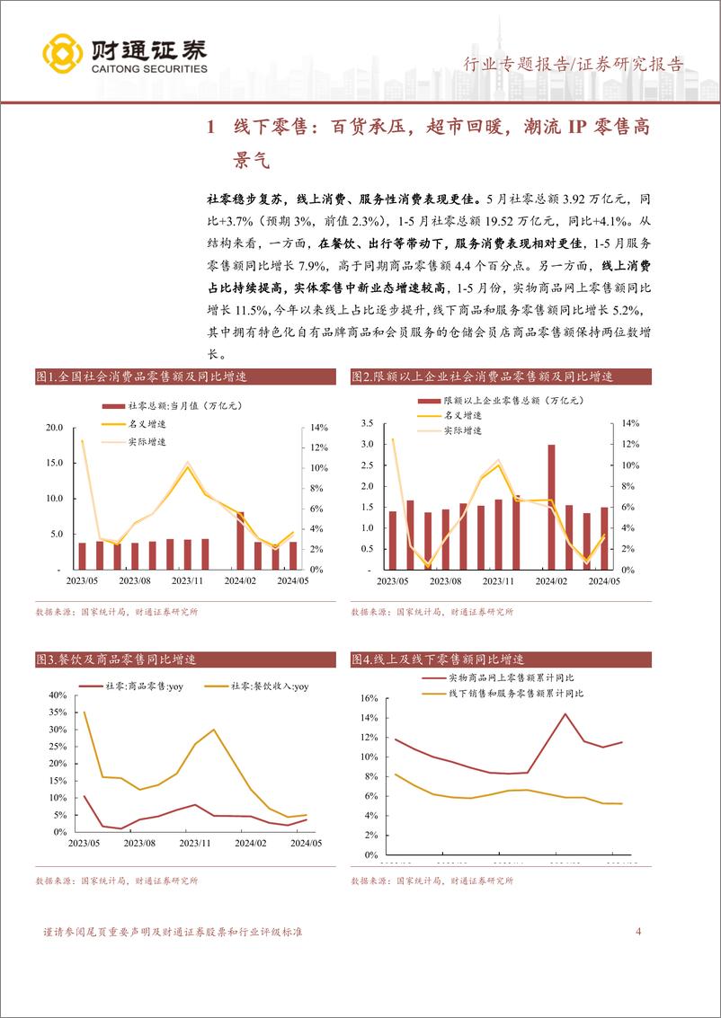 《商贸零售行业专题报告-零售板块2024Q2业绩前瞻：超市持续改善，跨境电商Q2业绩可期-240703-财通证券-16页》 - 第4页预览图