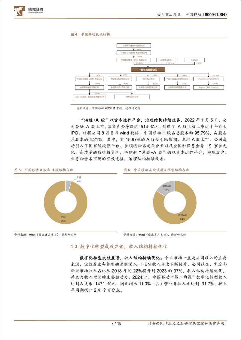 《中国移动(600941)高股息高分红优质资产，数据资源入表弹性可期-240830-德邦证券-18页》 - 第7页预览图