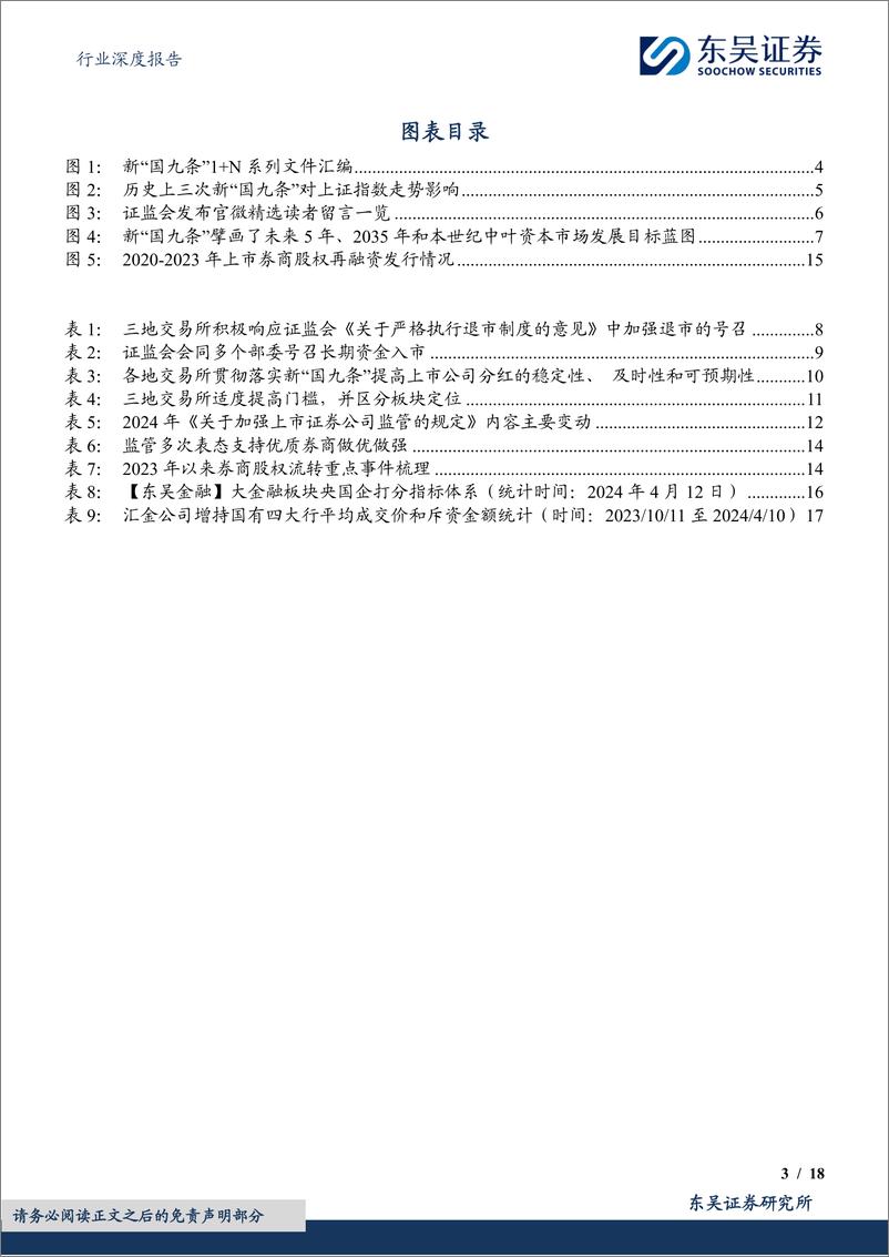 《非银金融行业深度报告：新“国九条”系列文件解读，紧握板块“高股息”%2b“资本市场高质量发展”双重主线-240414-东吴证券-18页》 - 第3页预览图