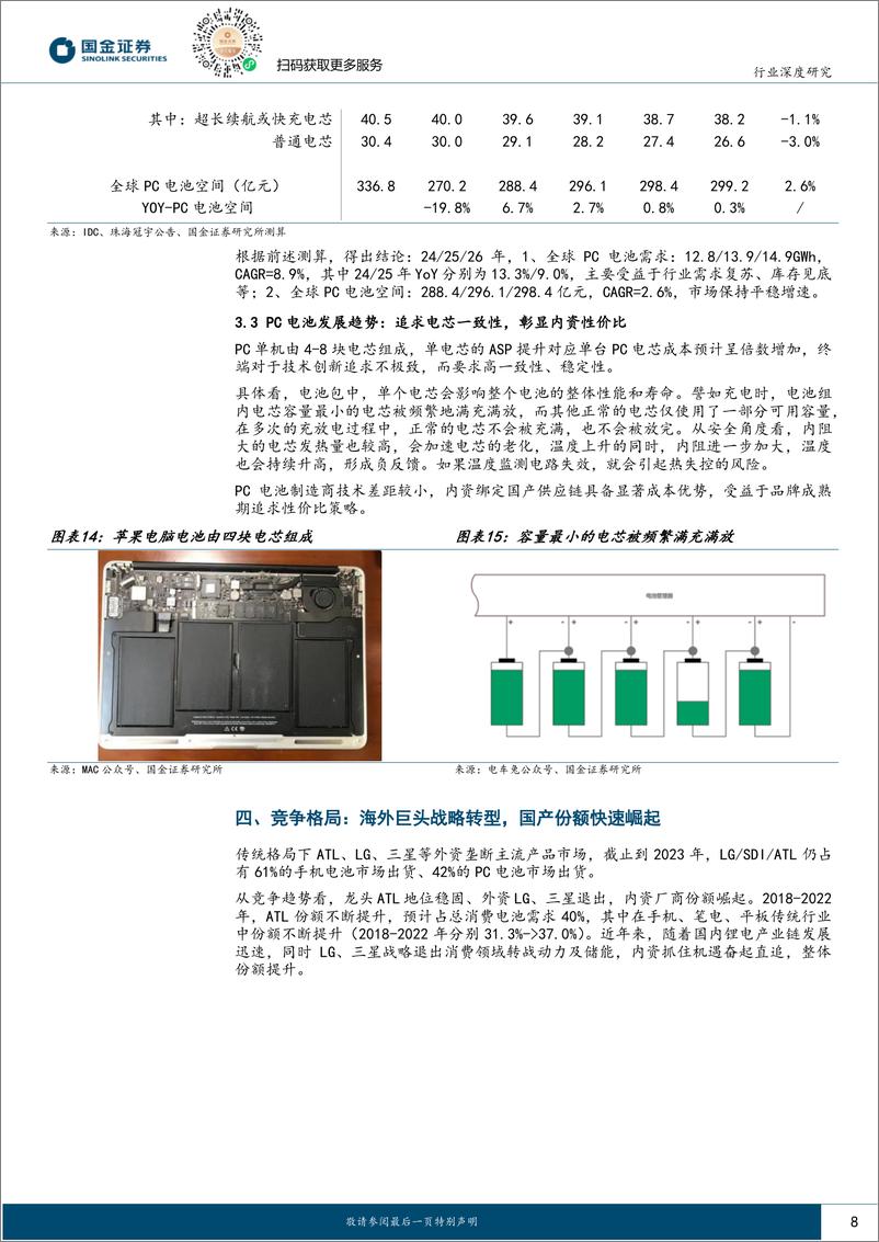 《消费电子电池行业深度：电子景气上行AI加持，格局切换机遇内资崛起-240722-国金证券-14页》 - 第8页预览图