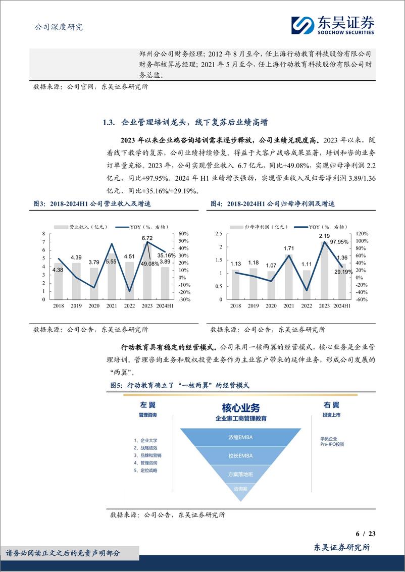 《行动教育(605098)企业培训行业龙头，业绩稳定增长分红率高-240816-东吴证券-23页》 - 第7页预览图