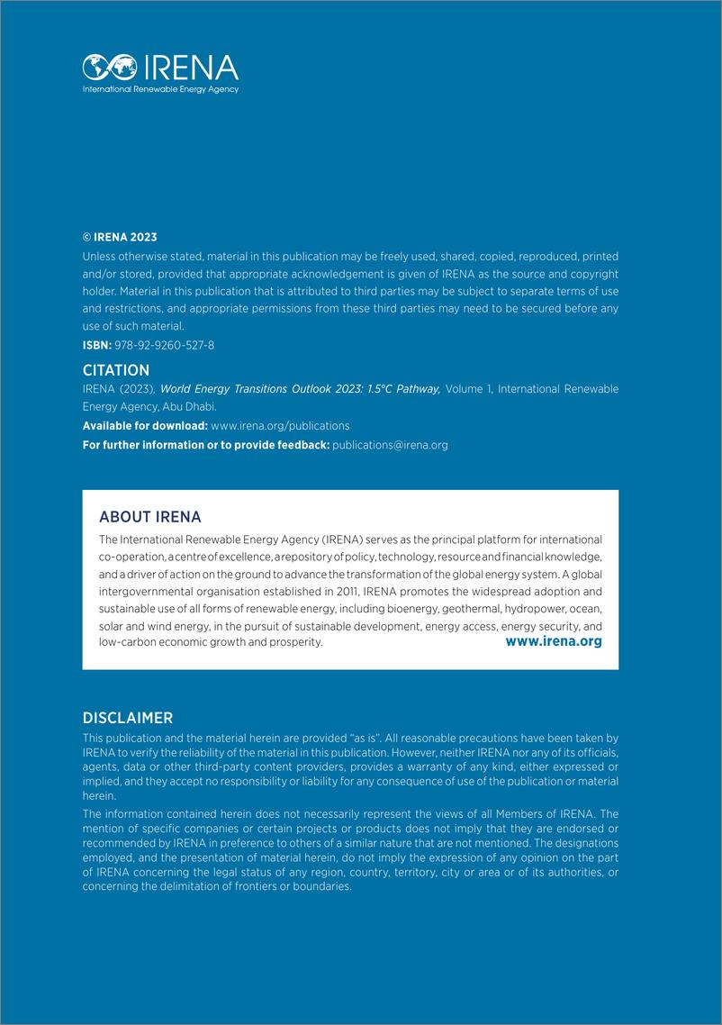 《IRENA-2023年世界能源转型展望：1.5°C路径（英）-2023.6-176页》 - 第3页预览图