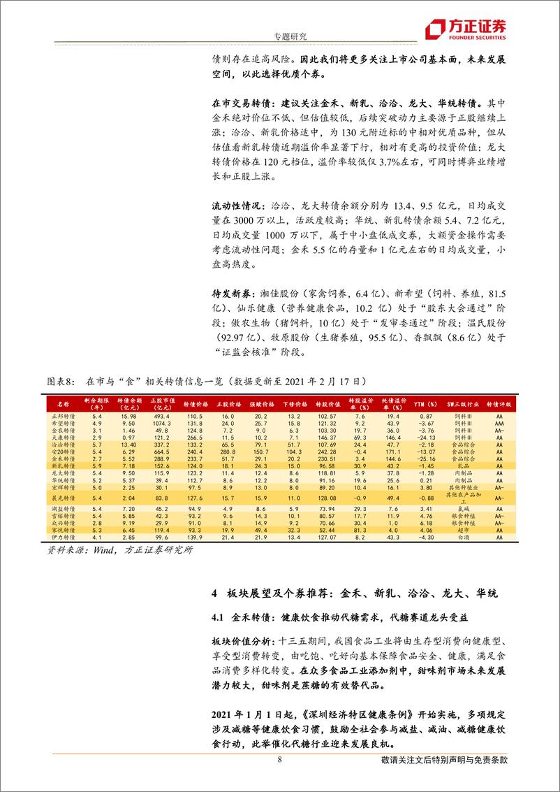 《专题研究：消费可转债产业链梳理之“食”篇-20210225-方正证券-15页》 - 第8页预览图