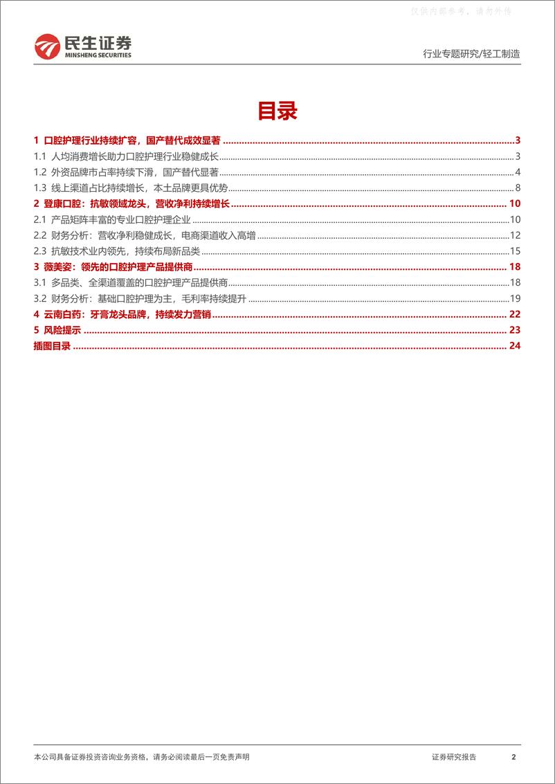 《民生证券-口腔护理行业专题报告：口腔护理行业持续扩容，国产替代效应显著-230417》 - 第2页预览图