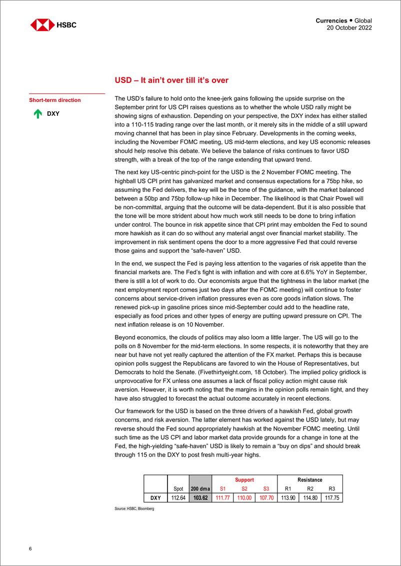 《2022-10-20-HSBC-FX Tactician-The loneliness of the long-distance dollar-98817565》 - 第7页预览图