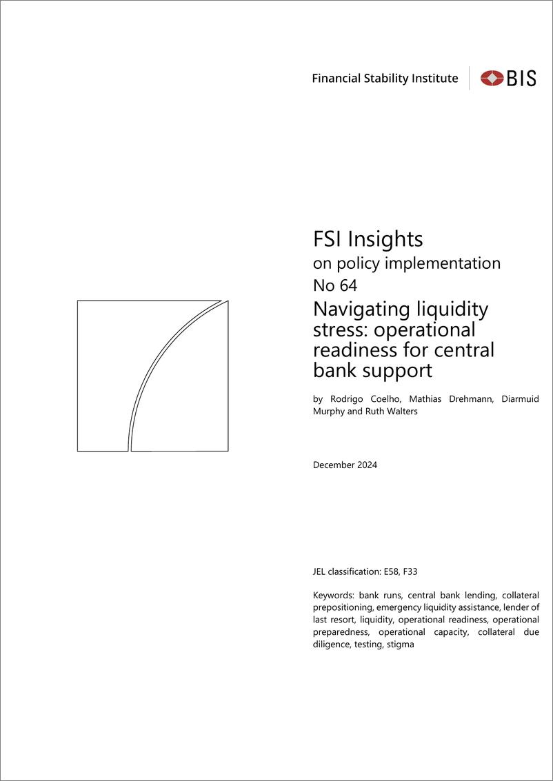 《国际清算银行-应对流动性压力：央行支持的运营准备（英）-2024.12-26页》 - 第1页预览图