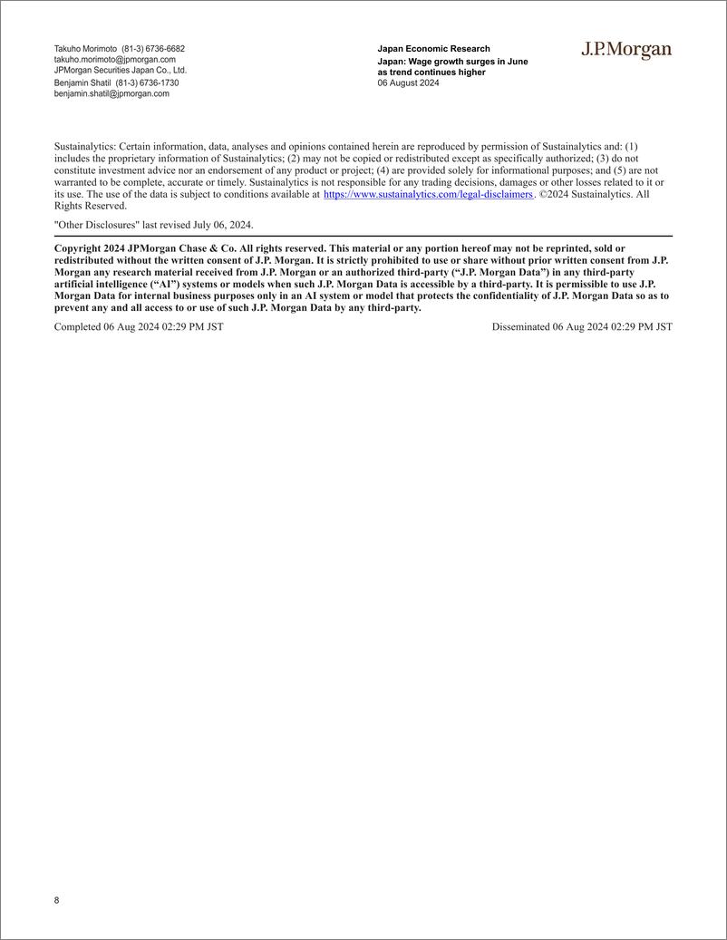 《JPMorgan Econ  FI-Japan Wage growth surges in June as trend continues higher-109689573》 - 第8页预览图