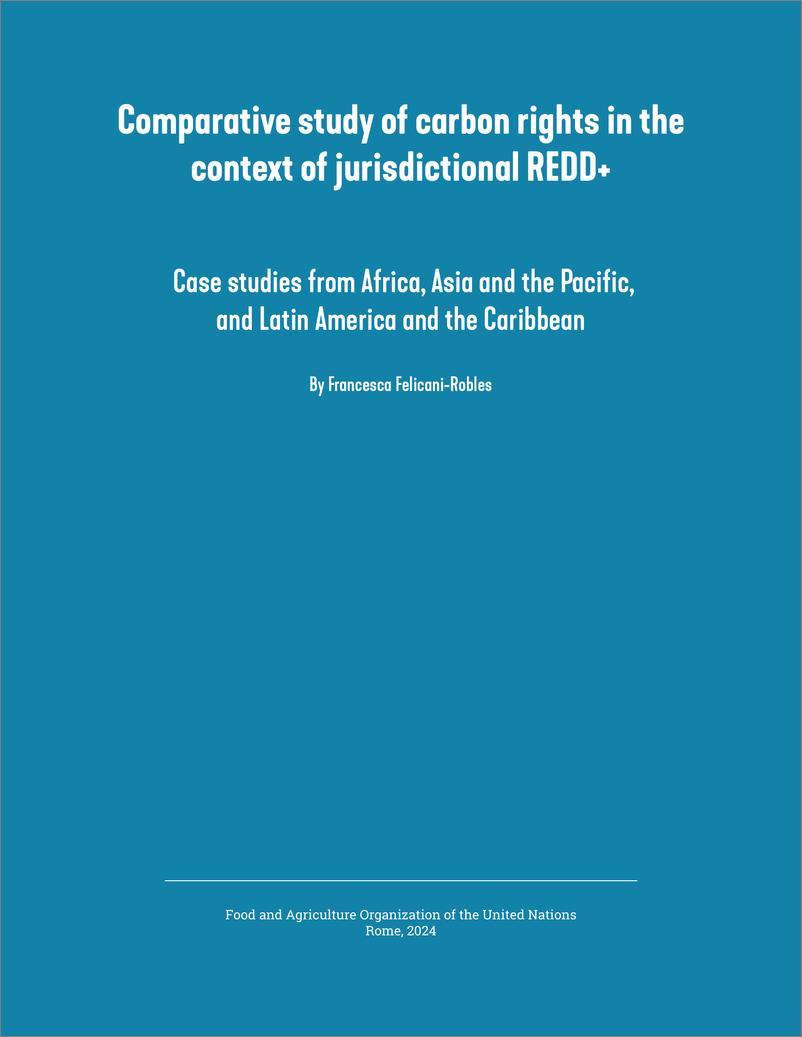 《FAO联合国粮农组织_2024年管辖范围内碳权利的比较研究REDD _英文版_》 - 第3页预览图