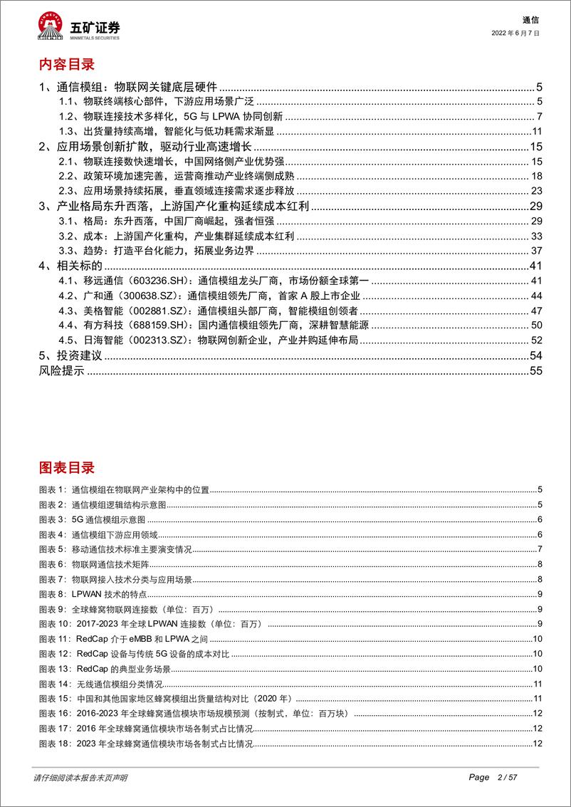 《通信行业通信模组：物联网信息之源，创新扩散与成本红利开启新阶段-20220607-五矿证券-57页》 - 第3页预览图