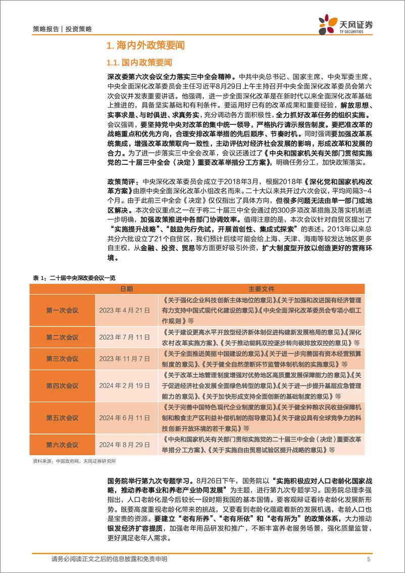 《政策与大类资产配置月观察：逆周期政策加力观察窗口-240903-天风证券-23页》 - 第5页预览图