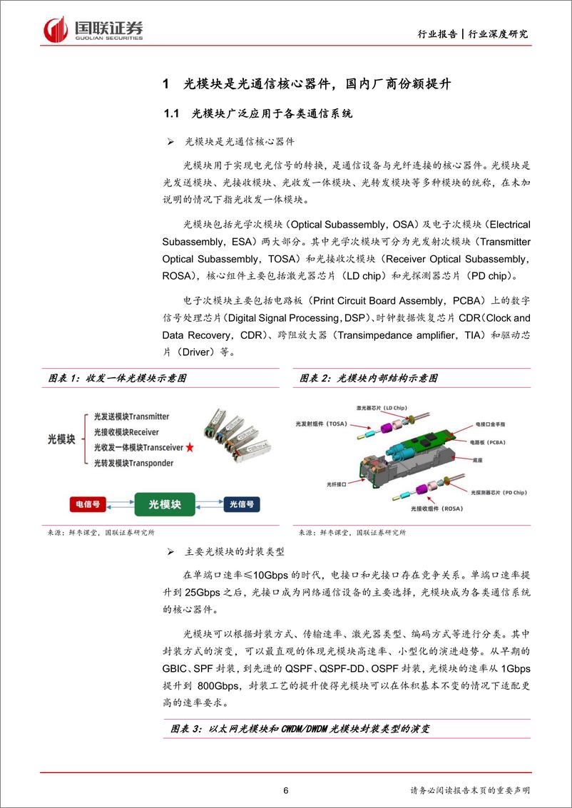 《通信行业数字经济基础设施之光模块：数通周期+产业东移，国产光模块行业快速增长-20220519-国联证券-37页》 - 第7页预览图