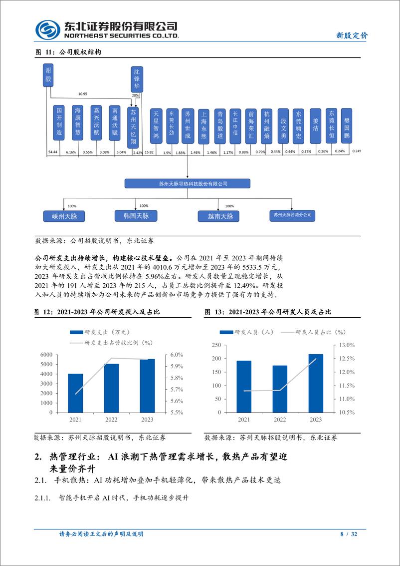 《苏州天脉(301626)中高端导热散热材料开拓者，有望充分受益于端侧AI迎来量价齐升-241023-东北证券-32页》 - 第8页预览图