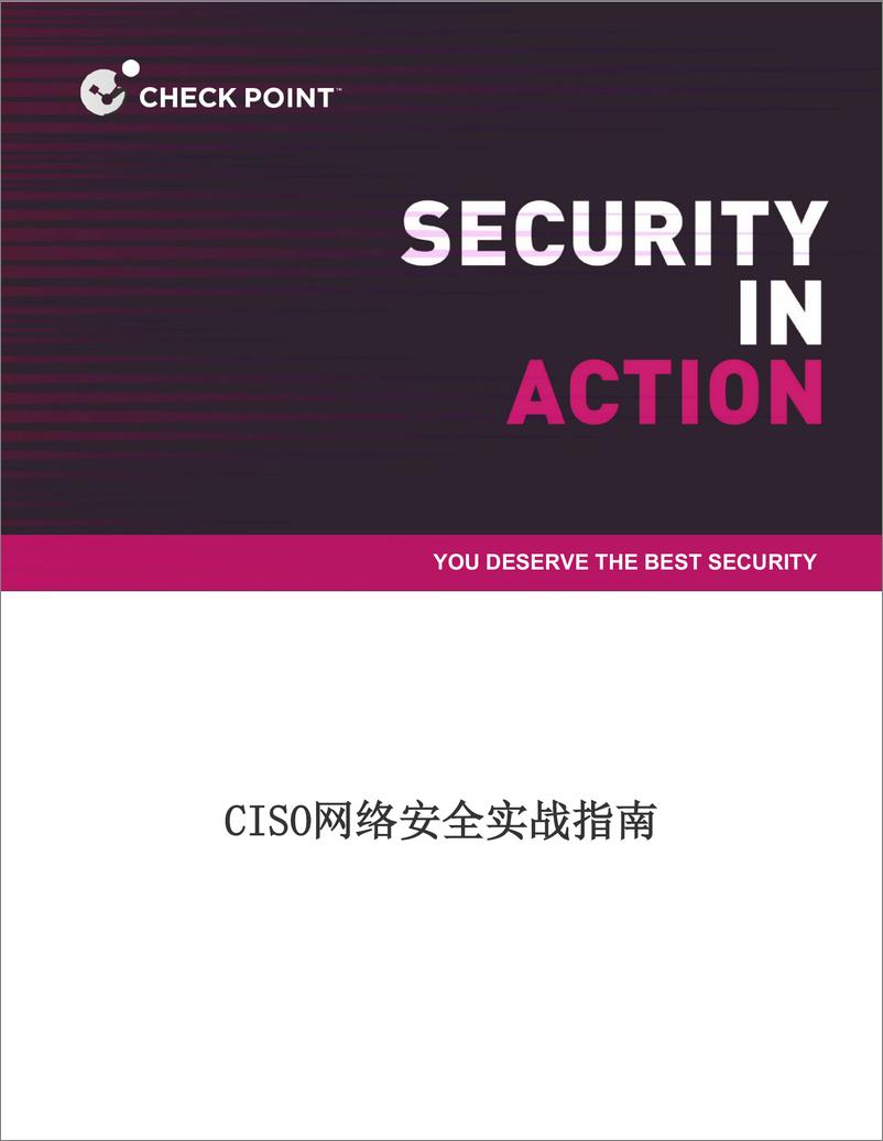 《Check Point：CISO网络安全实战指南报告》 - 第1页预览图