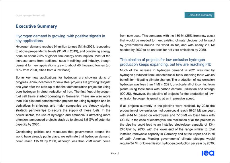 《全球氢能回顾2022（英）-288页》 - 第6页预览图