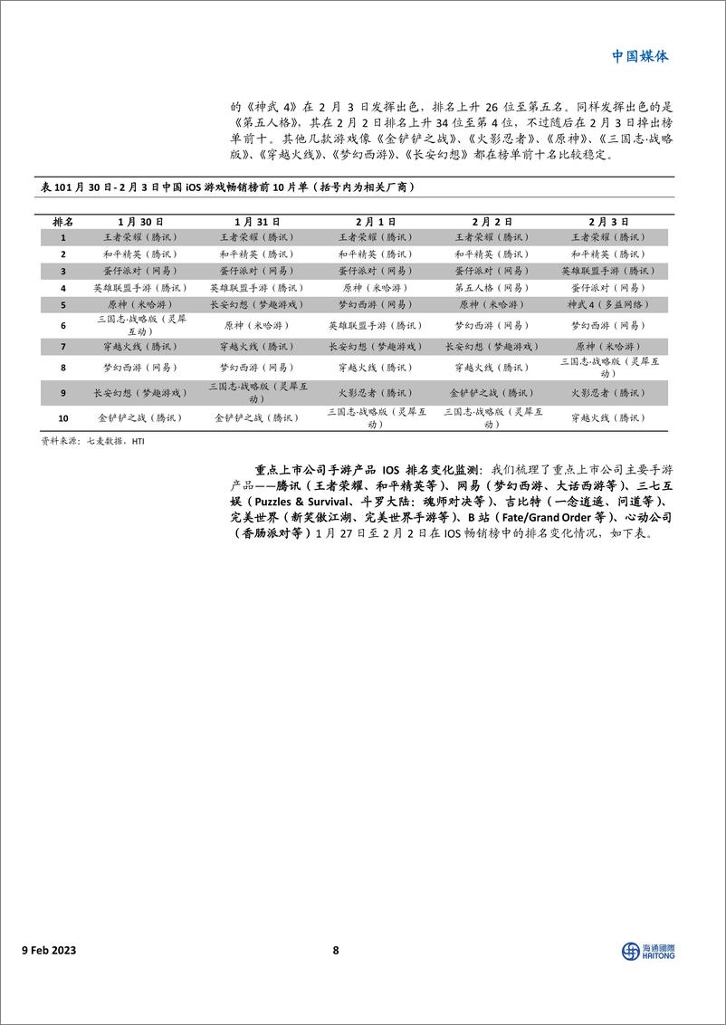 《20230209-海通国际-中国媒体行业：ChatGPT打开AIGC在传媒应用端的想象空间，主线继续关注平台经济、疫后复苏、游戏等》 - 第8页预览图