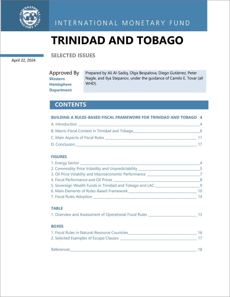 《IMF-特立尼达和多巴哥：选定问题（英）-2024.6-56页》 - 第2页预览图