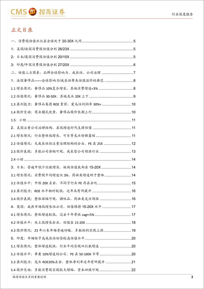 《全球视野看中国消费股的估值水位：全面的估值修复是必然趋势》 - 第2页预览图